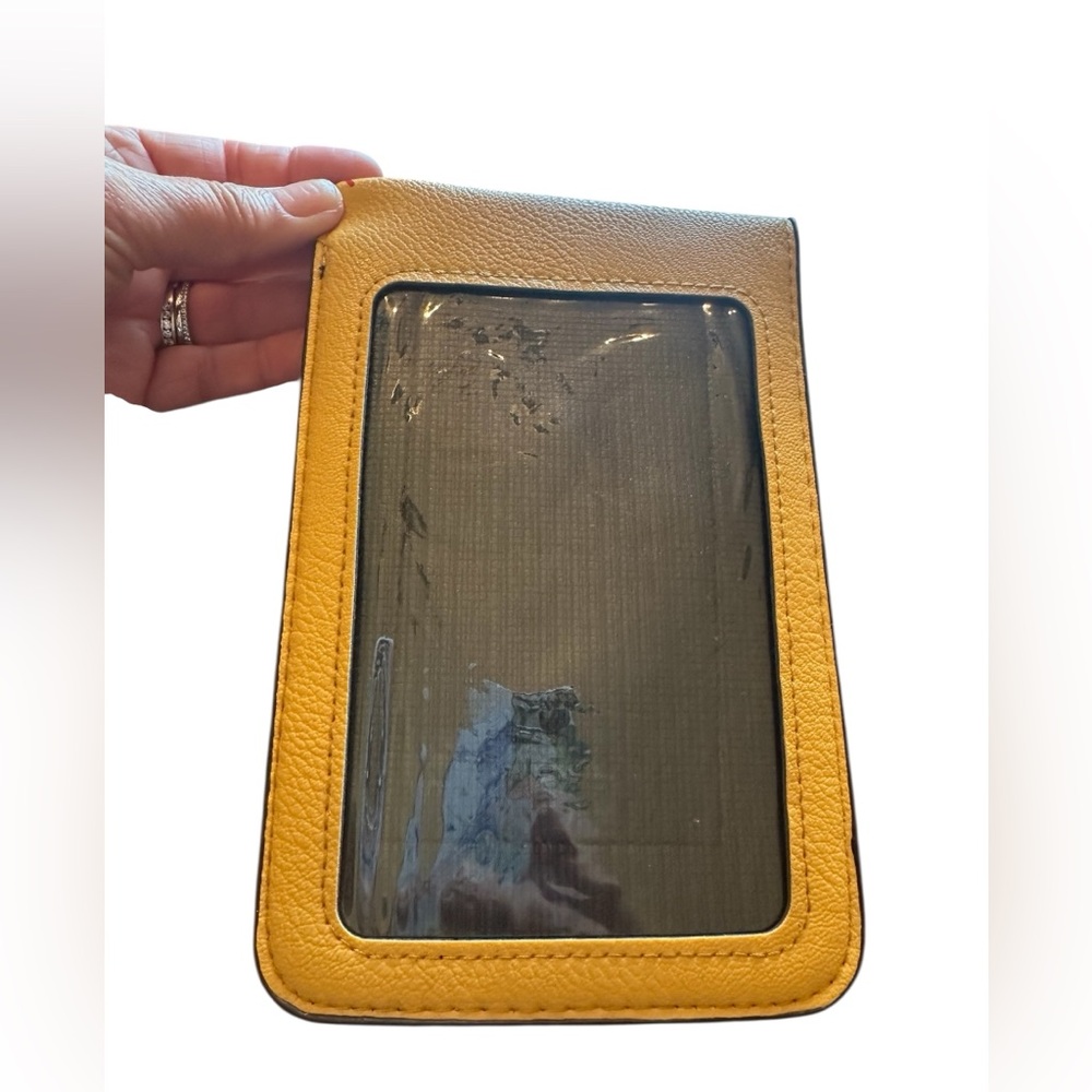 Mustard Baseball Leather Crossbody Purse - Picture 2 of 9